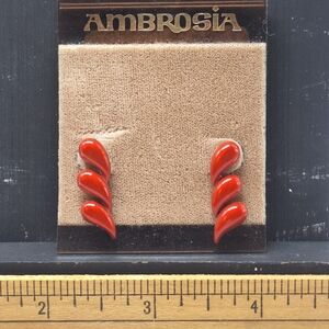 Ambrosia Red Drops Stud Earrings